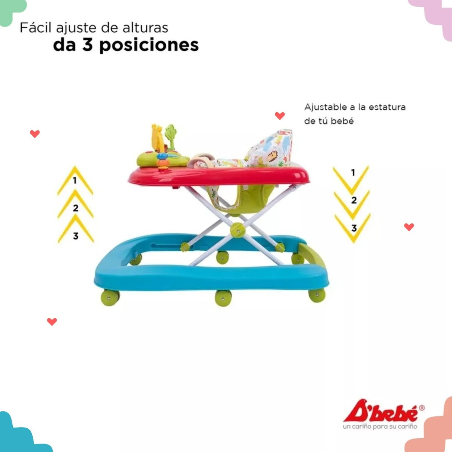 Andadera Jungle 2 en 1 Rojo De bebe 81 Rojo - Imagen 3