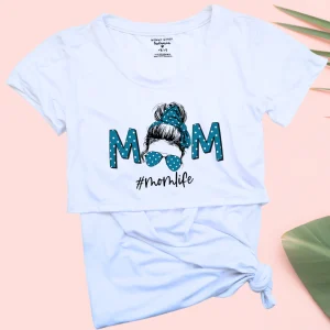 Blusa maternidad-lactancia mc estampada. #MOM LIFE