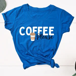 Blusa dama manga corta. Coffee Please