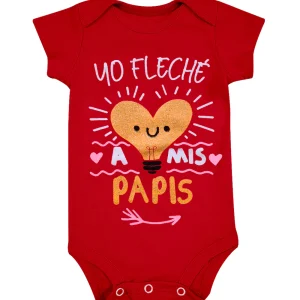 Pañalero Manga Corta . Yo Fleché a mis papis corazón.