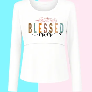 Blusa maternidad-lactancia Manga Larga. Blessed Mom