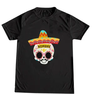 Playera caballero. Calaverita NOMBRE PERSONALIZADO