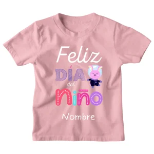 Playera Kids . Feliz día del niño astronauta conejo (nombre personalizado)