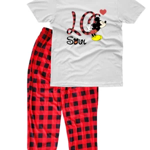 Pijama caballero manga corta. Love Mouse cuadros
