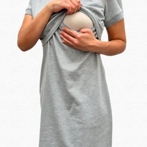 Vestido tipo polo Lactancia. Gris Jaspe