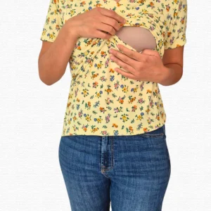 Blusa lactancia cruzada. Flores yellow