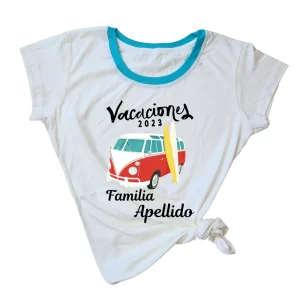 Blusa Dama nombre personalizado. Combi vacaciones