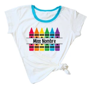 Blusa Dama nombre personalizado. Crayones