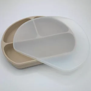 Plato de silicona con compartimentos y tapa