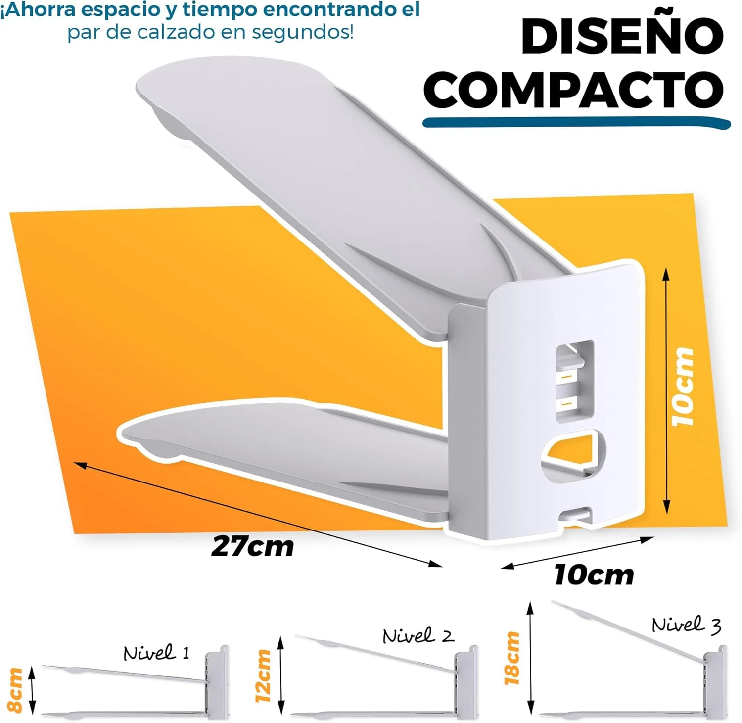 Organizadores de Zapatos Ajustable Blanco - Imagen 3
