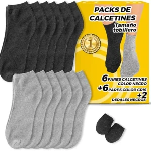 Pack 6 calcetines tobilleros o normales grises