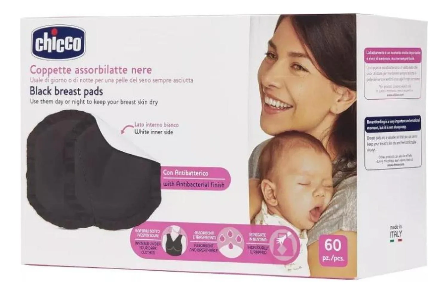 Almohadillas Absorbentes 60 pzs - Negro 4391 Chicco