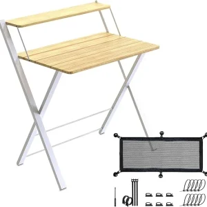 Escritorio Plegable con Estante para Monitor