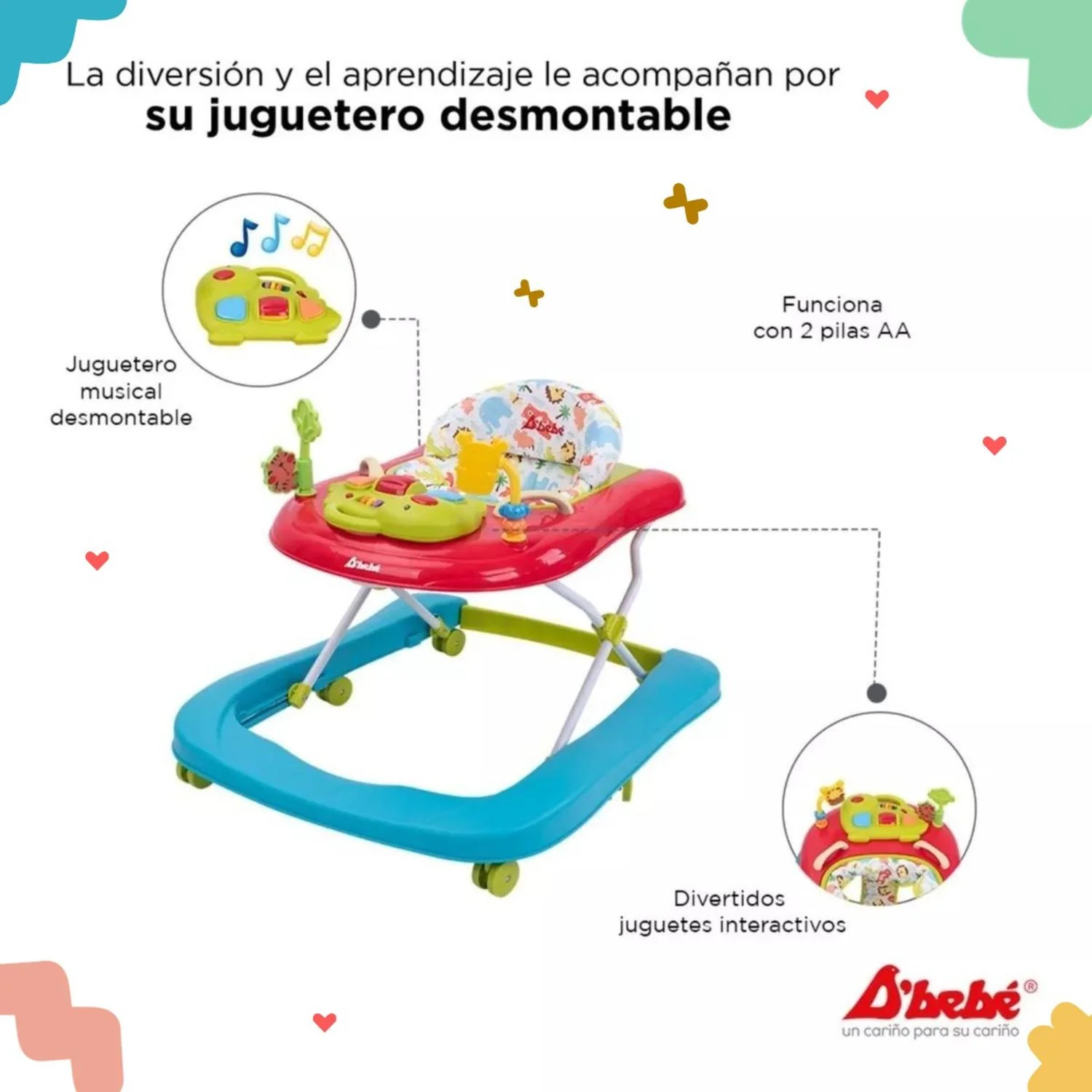 Andadera Jungle 2 en 1 Rojo De bebe 81 Rojo - Imagen 4