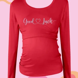 Blusa maternidad-lactancia Manga Larga. Good luck