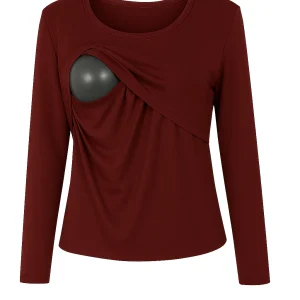 Blusa lactancia Manga Larga. Vino