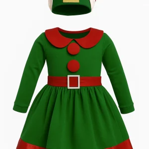 Vestido Duende gorrito. 2-8 años