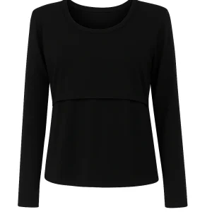 Blusa lactancia Manga Larga. Negro