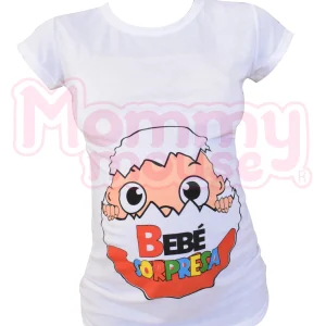 Blusa Maternidad Básica Manga corta. Huevo sorpresa.