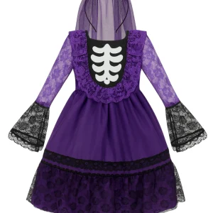 Vestido catrina Morado. 3 a 10 años