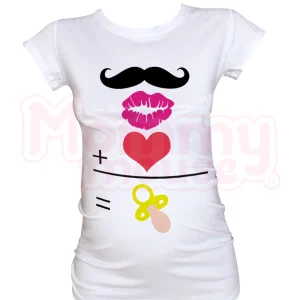 Blusa Maternidad Básica Manga corta. Bigotes