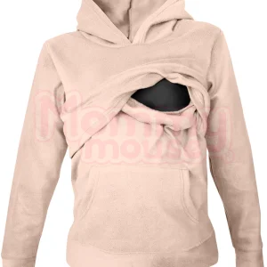 Sudadera Polar capucha Maternidad-lactancia. Beige