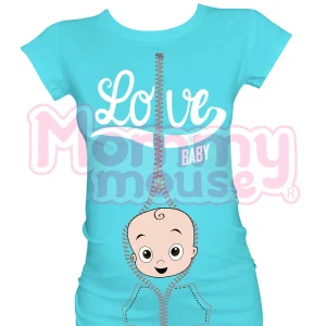 Blusa Maternidad Básica Manga corta. Love my baby niño.