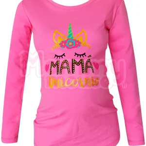 Blusa Maternidad Básica Manga Larga. Mamá Unicornio