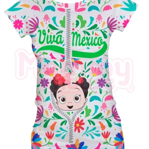 Blusa maternidad manga corta Full Print. Viva México Fridita