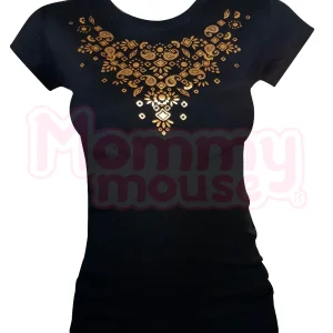 Blusa Maternidad Básica Manga corta. Collar oro