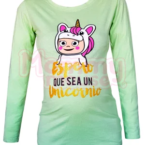 Blusa Maternidad Básica Manga Larga.  Espero sea un unicornio