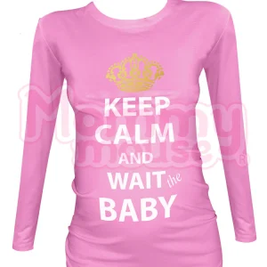 Blusa Maternidad Básica Manga Larga.  Keep calm