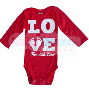 Pañalero Manga Larga . Love mom and dad piesitos