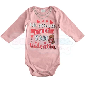 Pañalero Manga Larga Niña. Mi primer san valentín collar