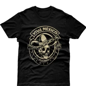 Playera caballero . Calaca Viva México